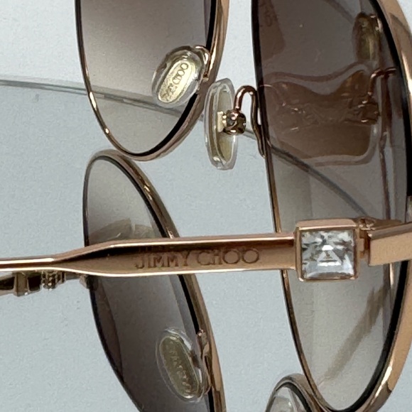 Jimmy Choo OLLY/S DDBHA Sunglasses Gold Copper Frame Brown Gradient Lens 145mm - Picture 3 of 10